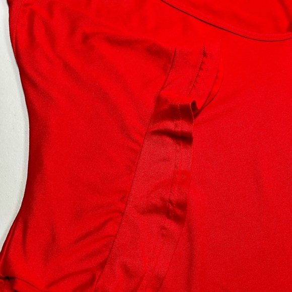 Doublju Bright Red V-Neck Short Sleeve Top - Picture 7 of 13